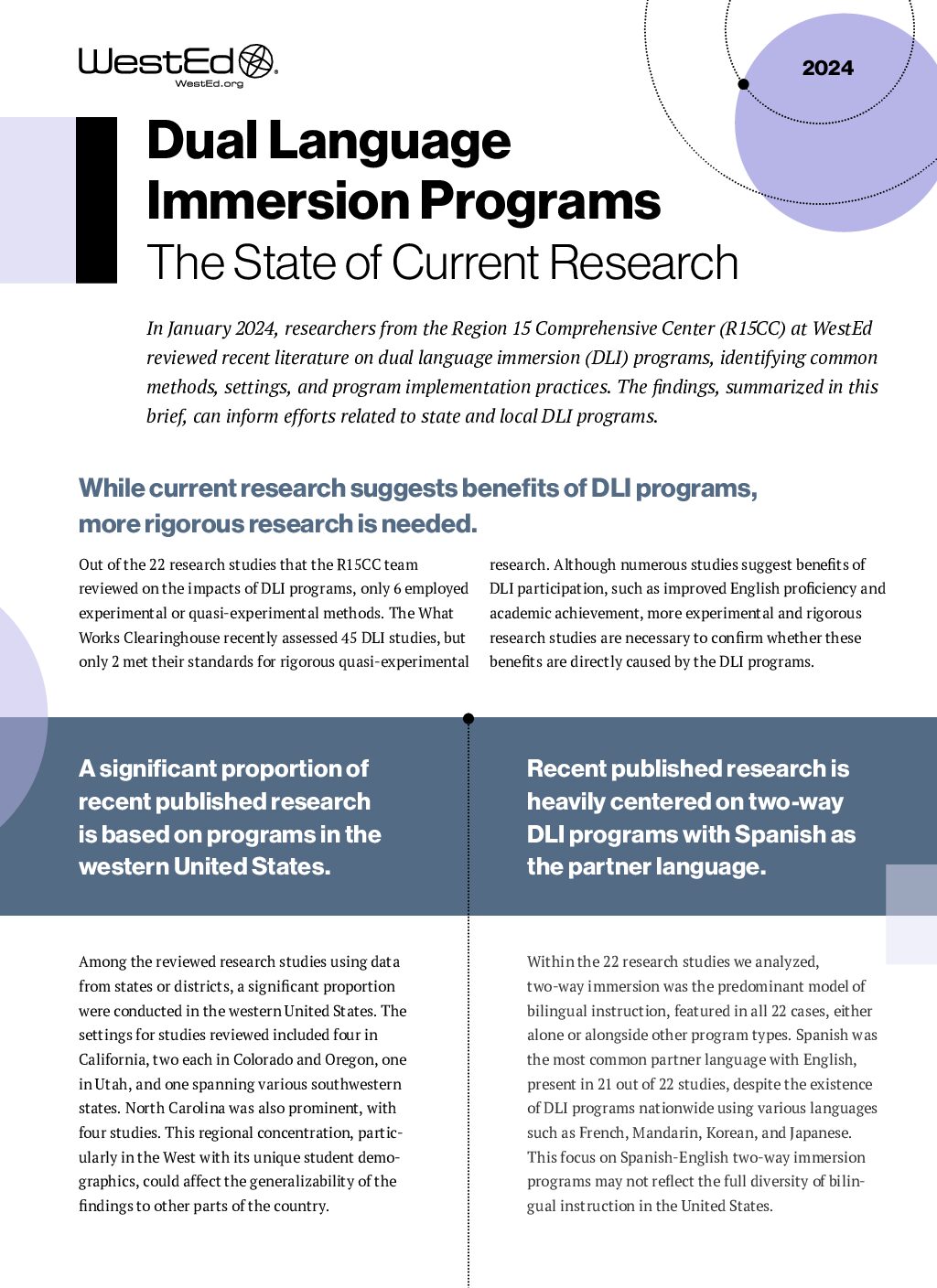 Dual Language  Immersion Programs The State of Current Research